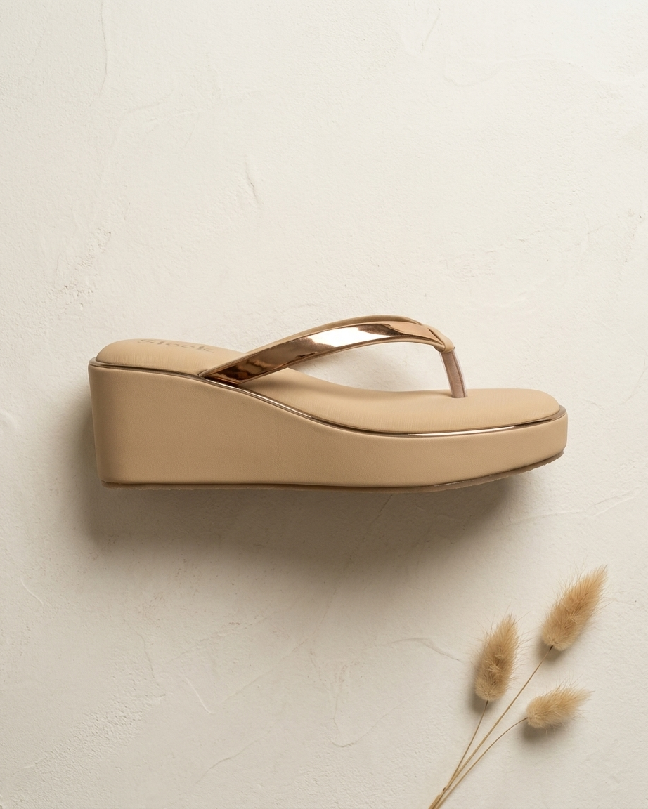 Manpasand Women's Casual Slippers | Synthetic Leather | Beige | 314-7223