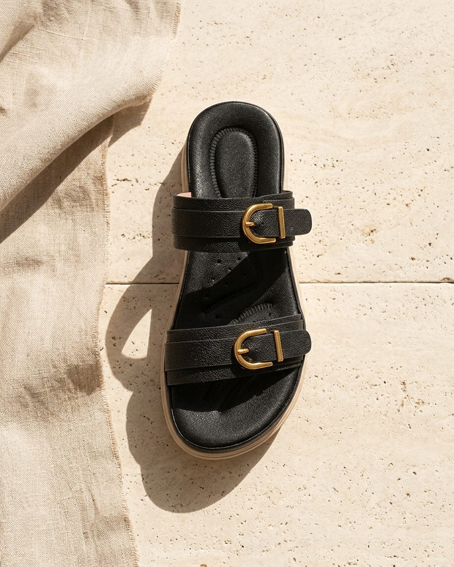 Manpasand Women's Casual Slippers | Synthetic Leather | Black | MI888-68