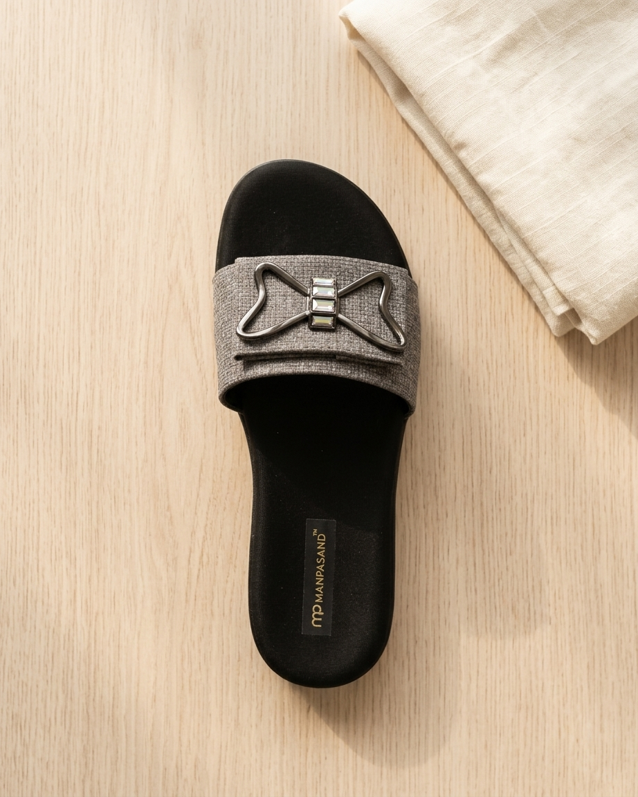 Manpasand Women's Casual Slippers | Synthetic Leather | Grey | MP376