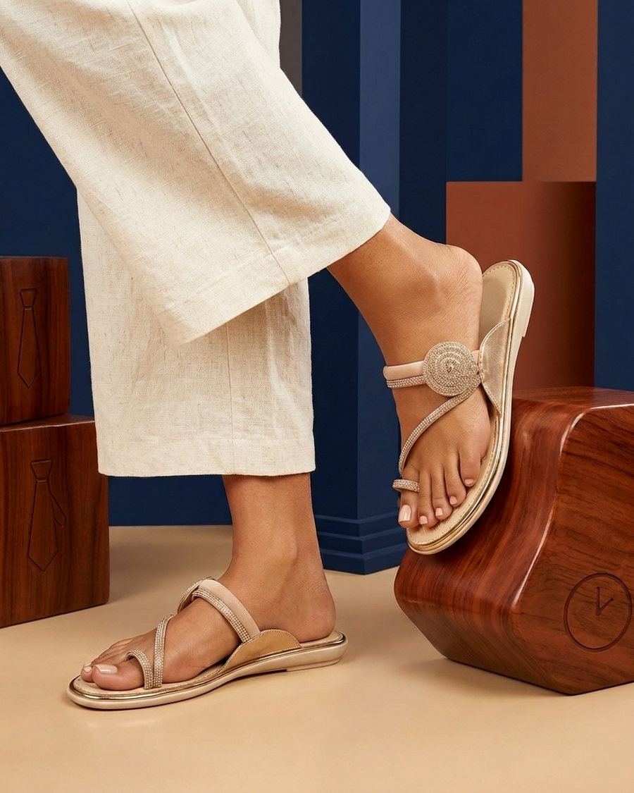 Manpasand Women's Fancy Slippers | Glittery Synthetic Leather | Sultan Peach | 35-770