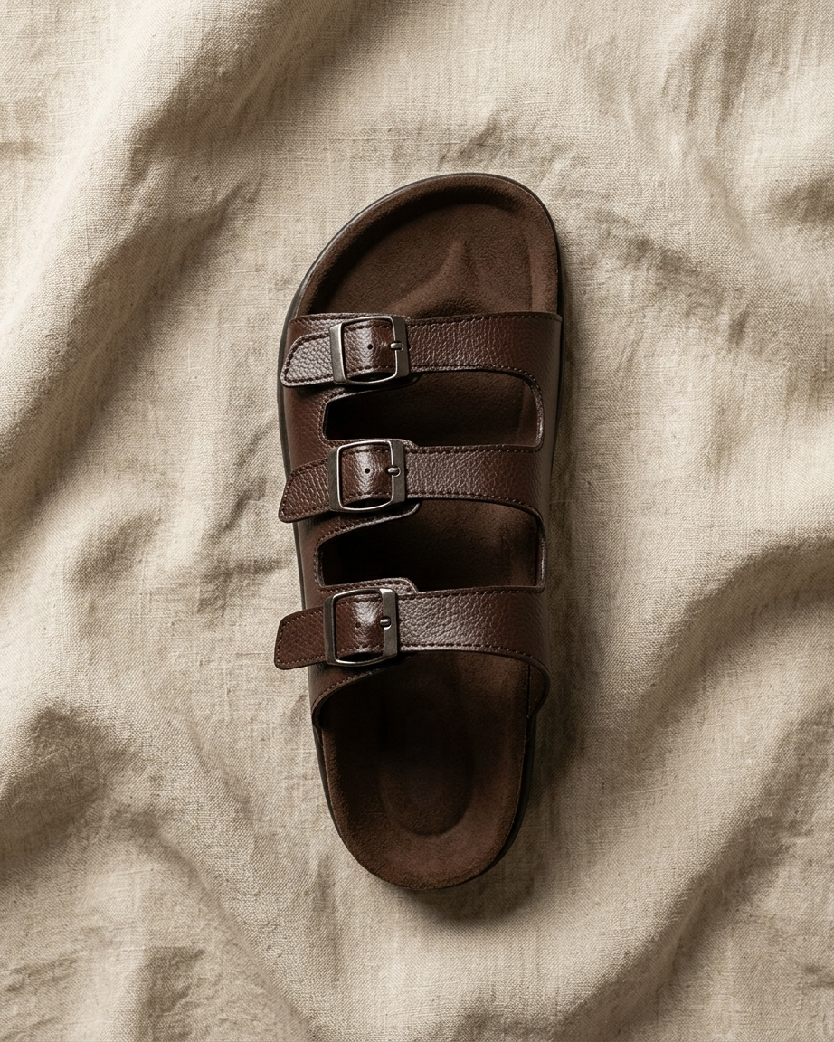 Manpasand Men's Casual Slippers | Synthetic Leather | Black & Brown | W03