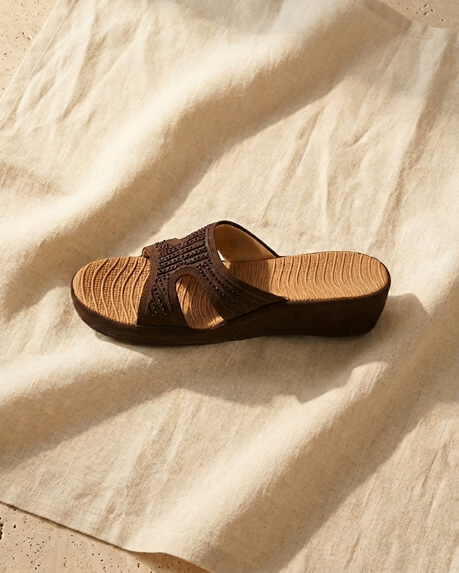 Manpasand Women's Casual Slippers | Synthetic Leather | Brown | 51-267