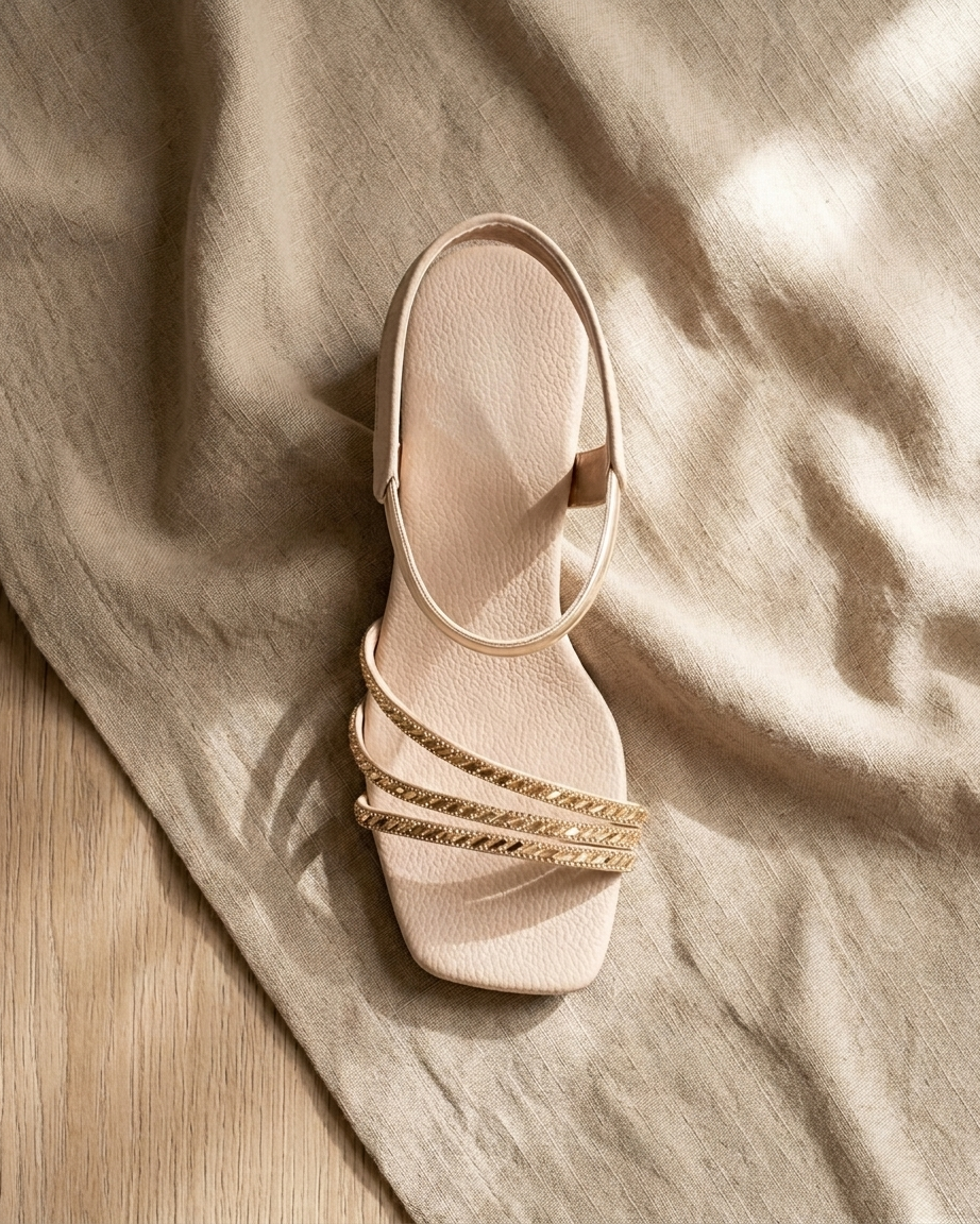 Manpasand Women's Fancy Sandal | Glittery Synthetic Leather | Sultan Peach | 190-915
