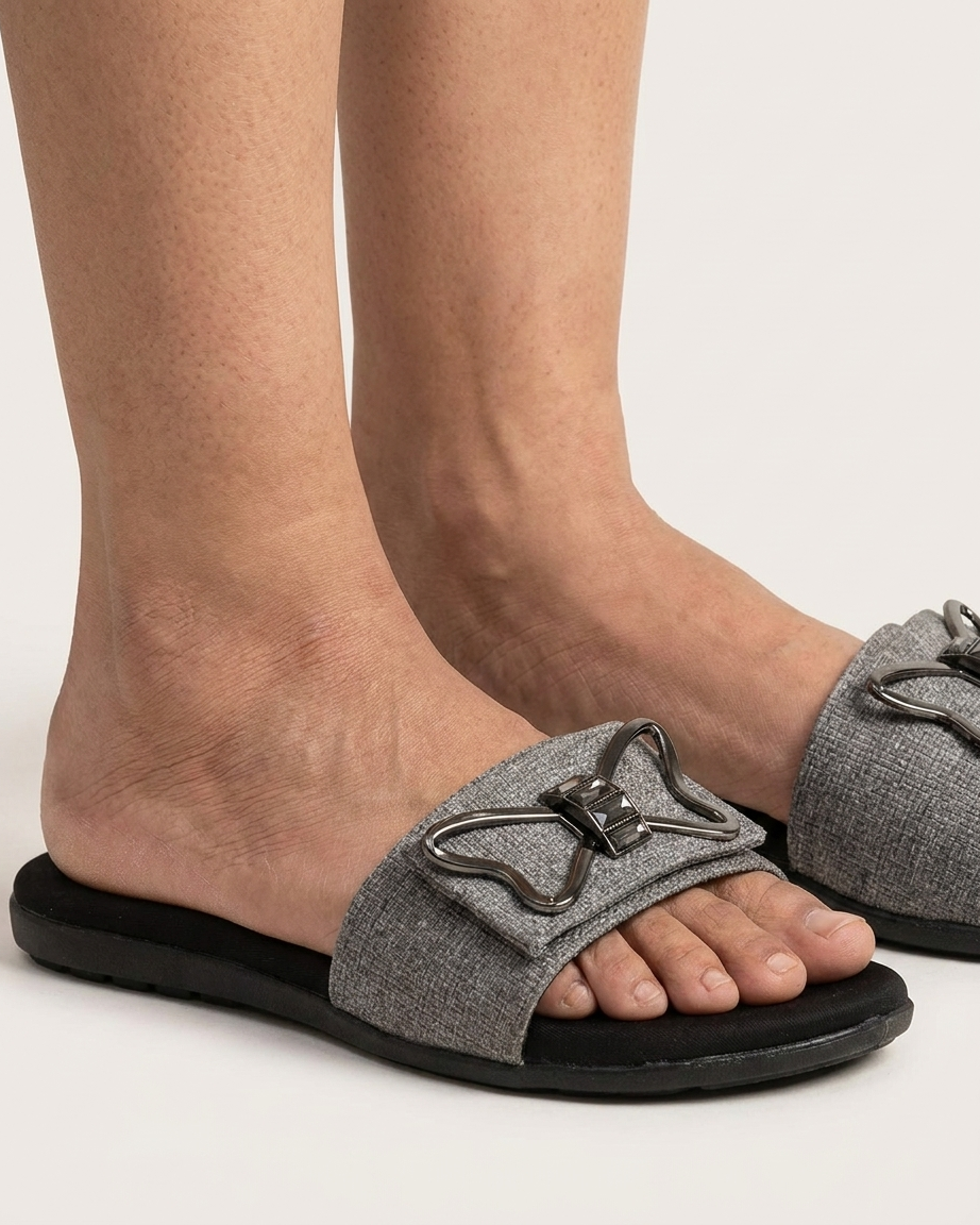 Manpasand Women's Casual Slippers | Synthetic Leather | Grey | MP376