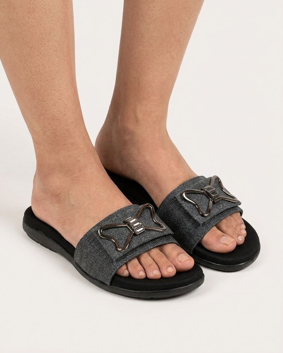 Manpasand Women's Casual Slippers | Synthetic Leather | Golden Metal | MP375
