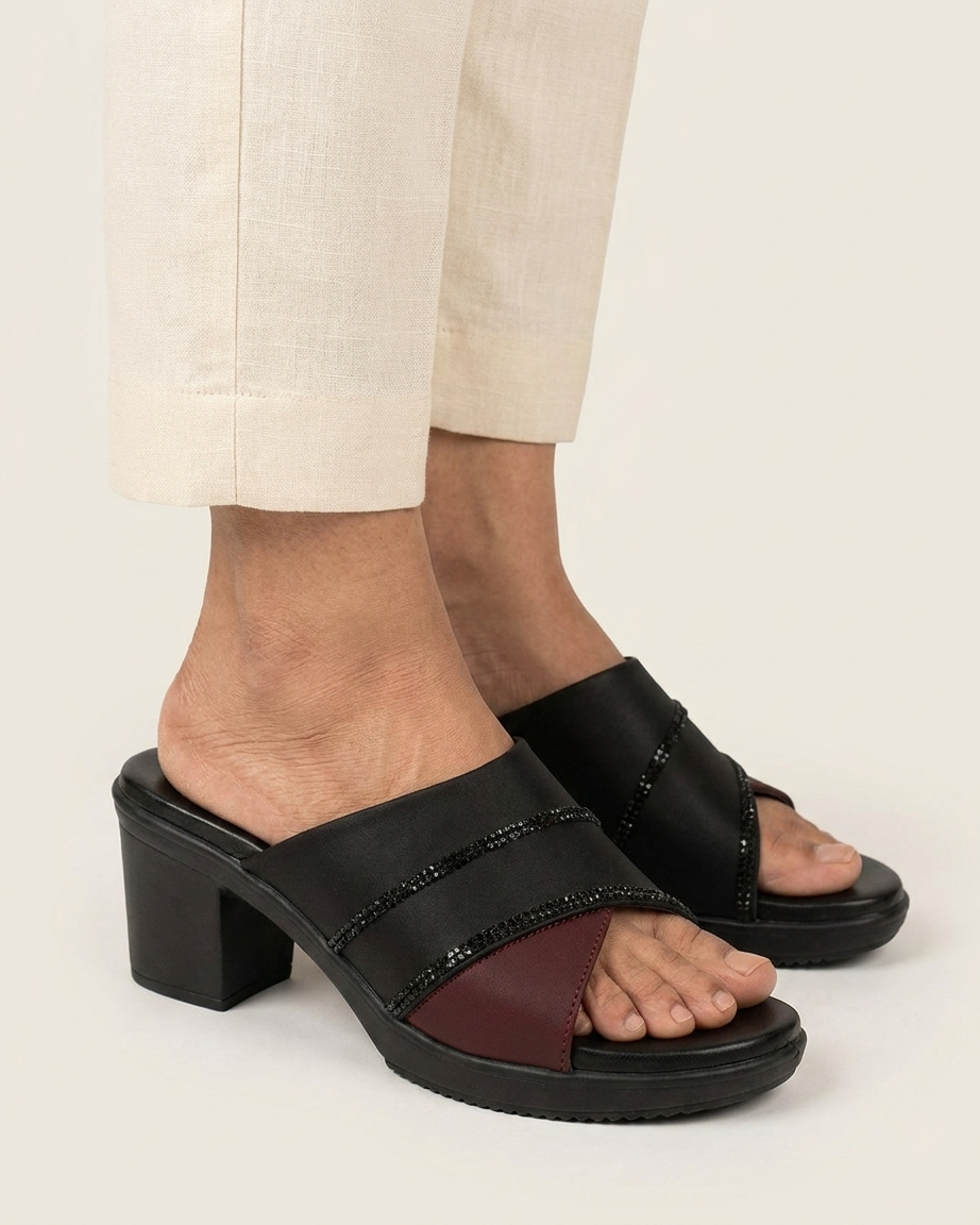 Manpasand Women's Casual Slippers | Synthetic Leather | Black | MP354