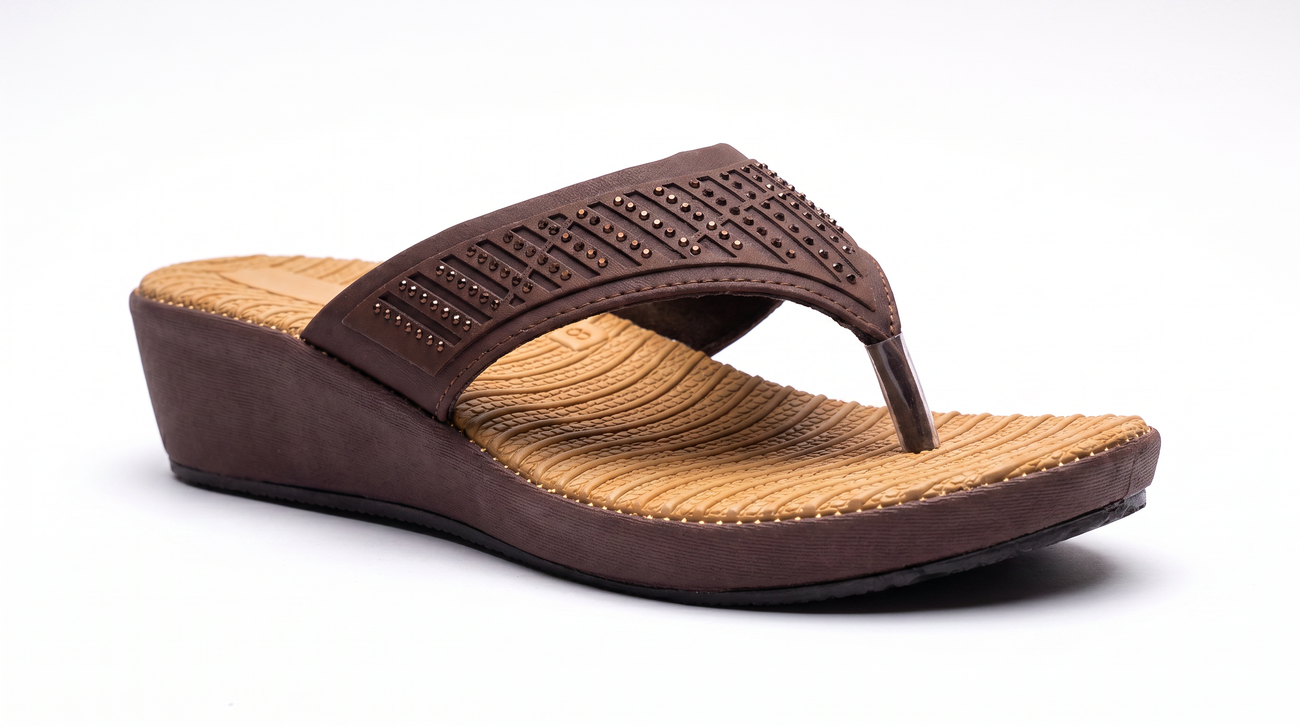 Manpasand Women's Casual Slippers | Synthetic Leather | Brown | 51-207