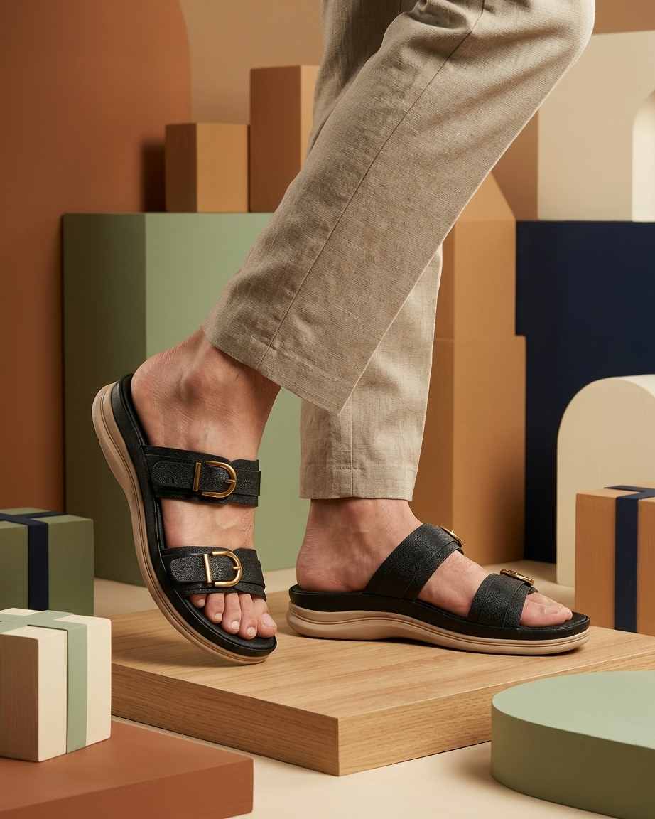 Manpasand Women's Casual Slippers | Synthetic Leather | Black | MI888-68