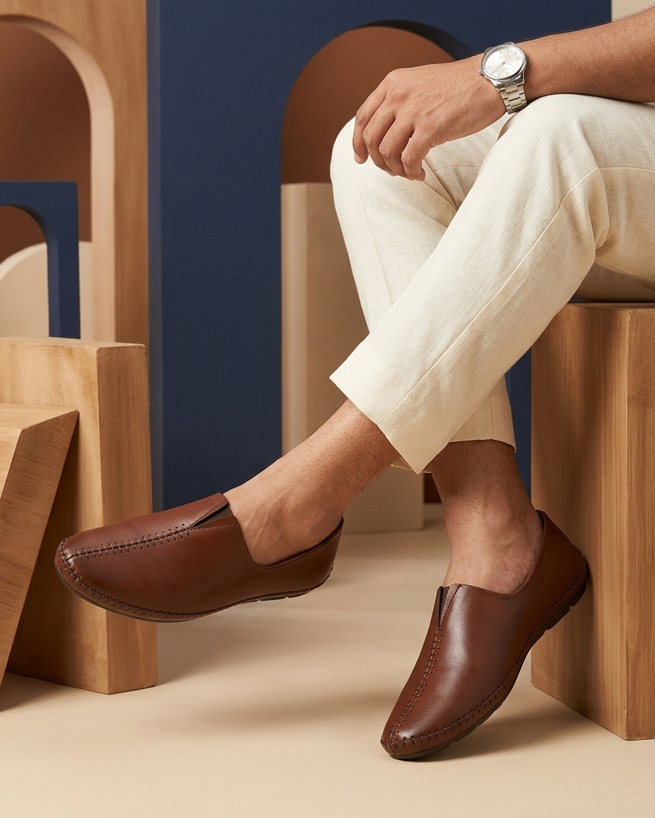 Manpasand Men's Casual Shoes | Synthetic Leather | Tan | SKU-103
