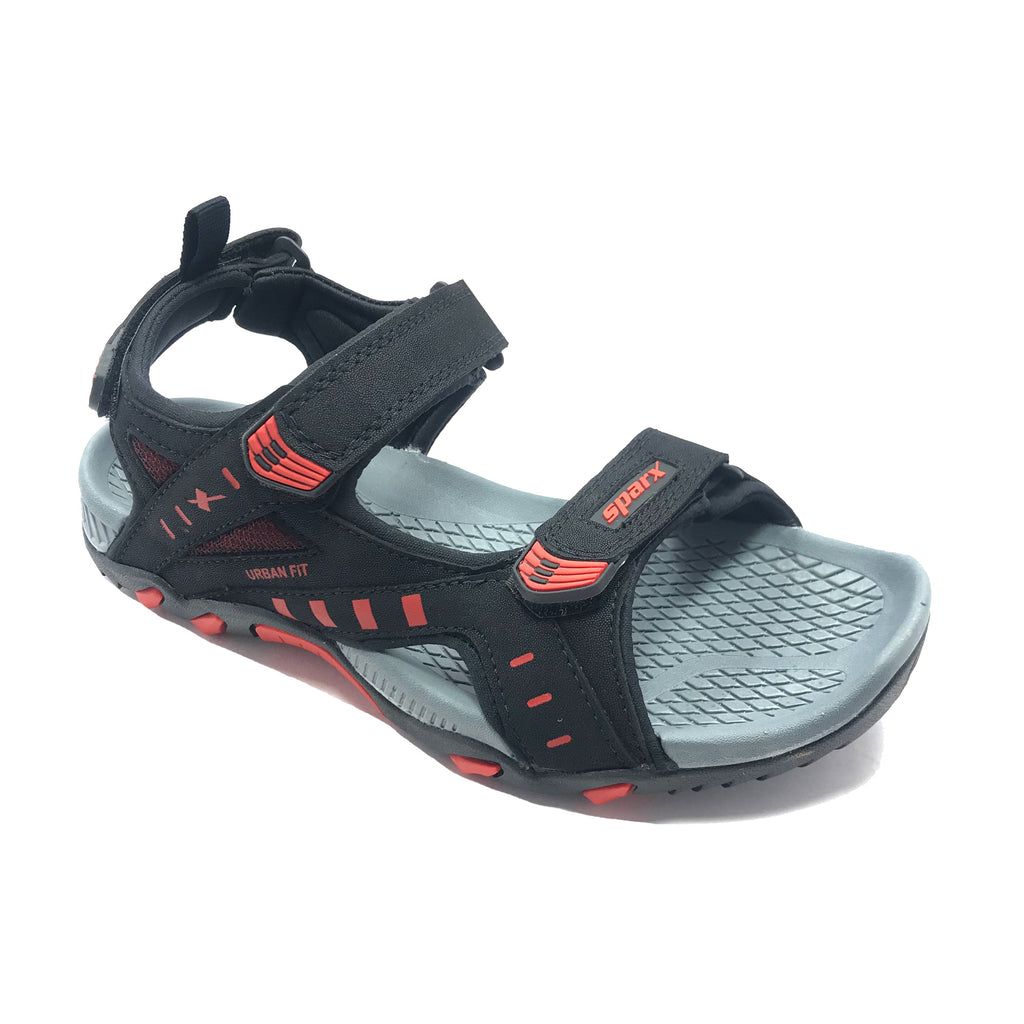 Sparx Synthetic Leather Black Red Sandals - Get Best Price from  Manufacturers & Suppliers in India